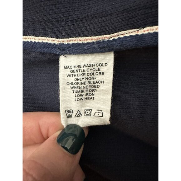 GH Bass Casual Blazer Jacket Men’s Size XL Cotton Blend Navy Elbow Patches - Picture 4 of 6